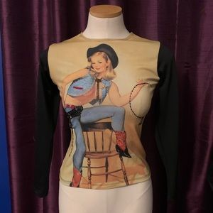 Sexy Cowgirl Bedazzled Top